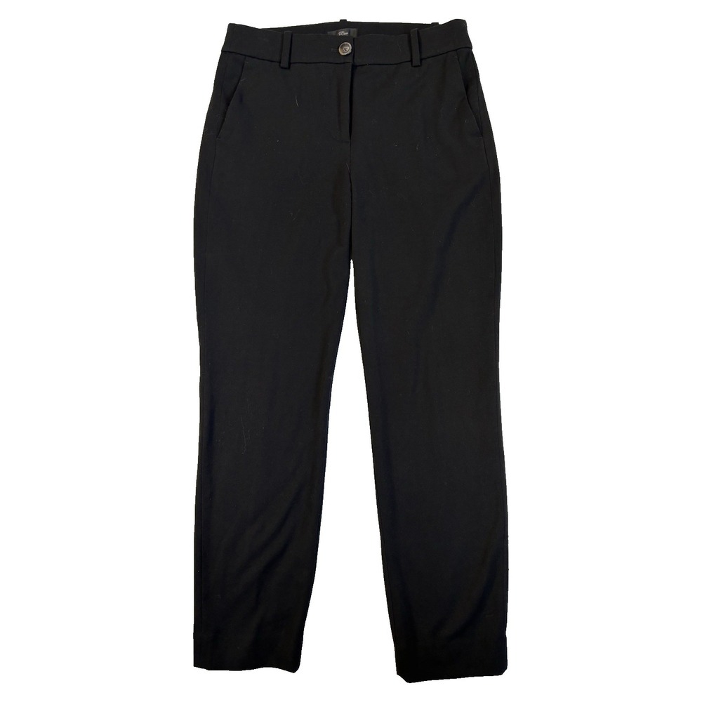 J. Crew Women's 4 Sexy Black Straight Leg Career Office Dressy Ankle Pants